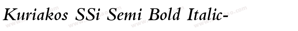 Kuriakos SSi Semi Bold Italic字体转换